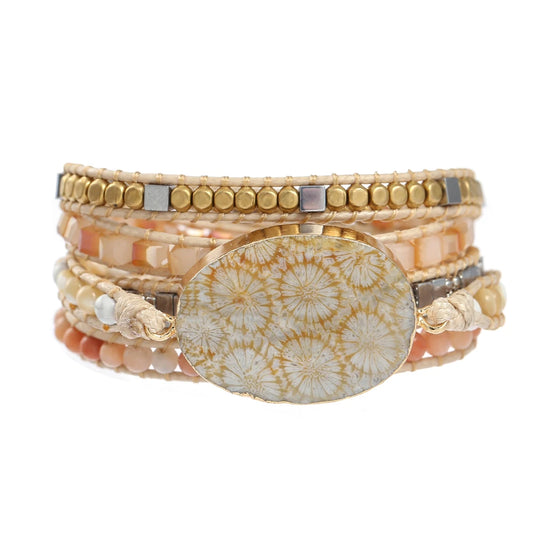 Earthly Coral Jade Wrap